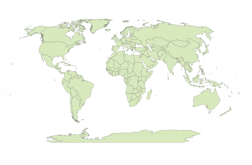 World map with the Robinson Projection with default settings