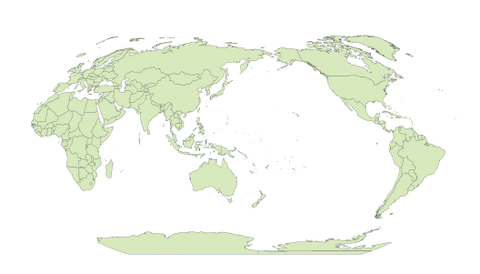 World map in a custom Robinson projection