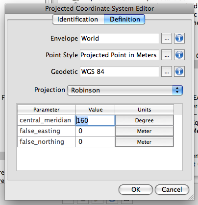step 5: Projected Coordinate System Editor (Definition)