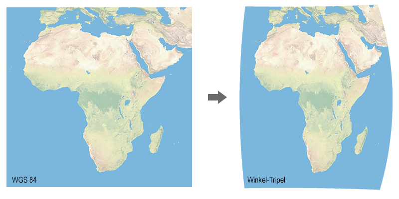 Image transformed from WGS 84 to the Winkel-Tripel projection.