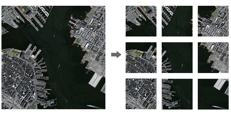 One image tiled into 9 equal image tiles.