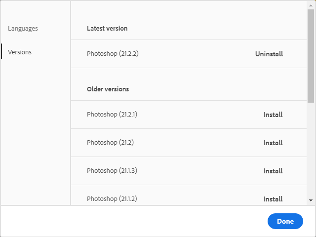 how to download previous versions of photoshop